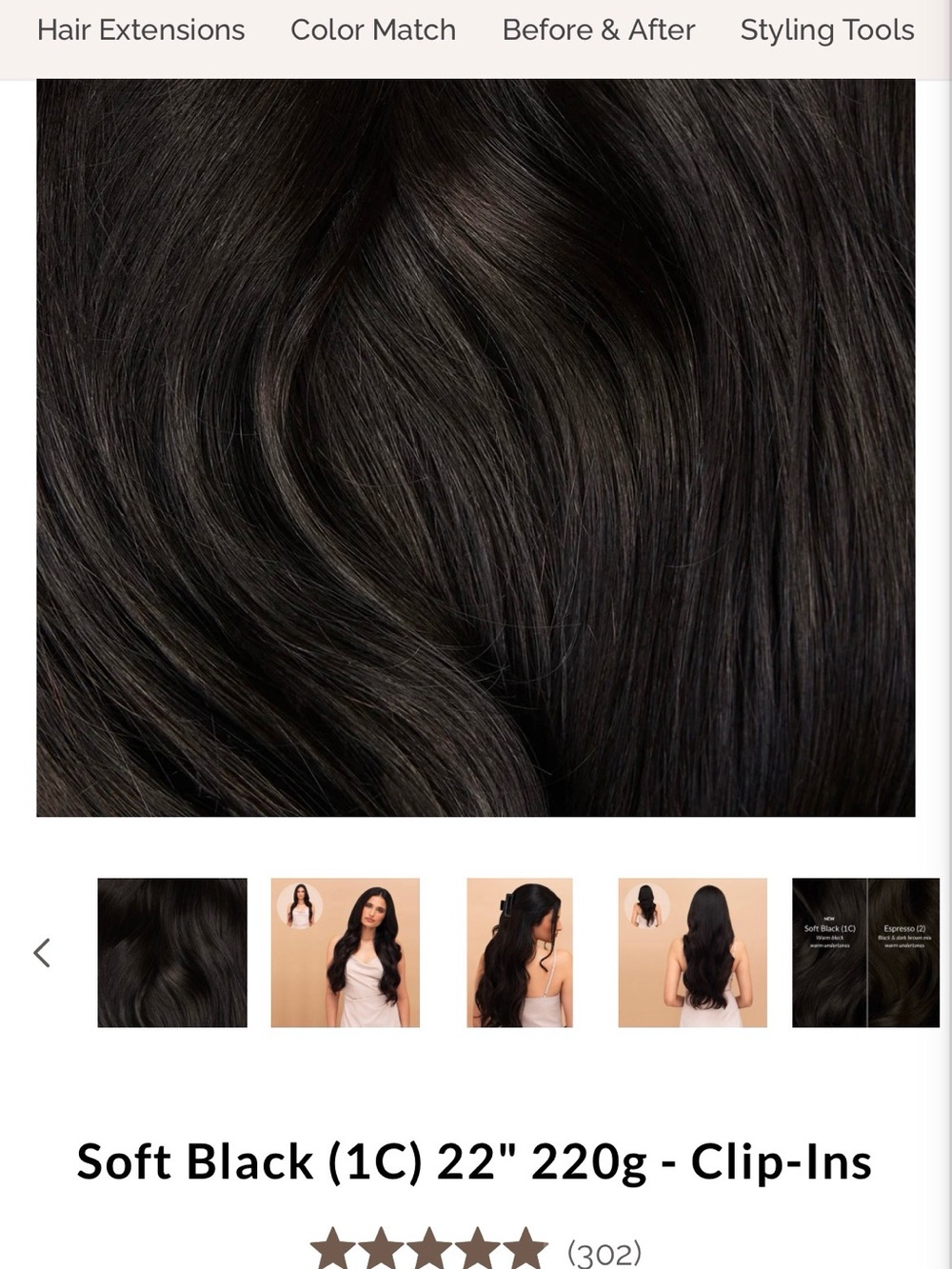 Bombay Soft Black Clip-In Hair Extensions